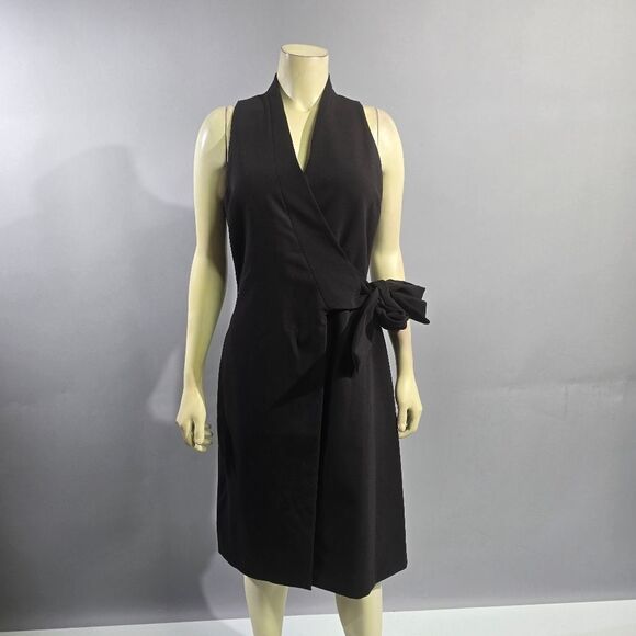 Donna Karan Size 6 Black Sheath Cocktail Dress R8 - Picture 1 of 5